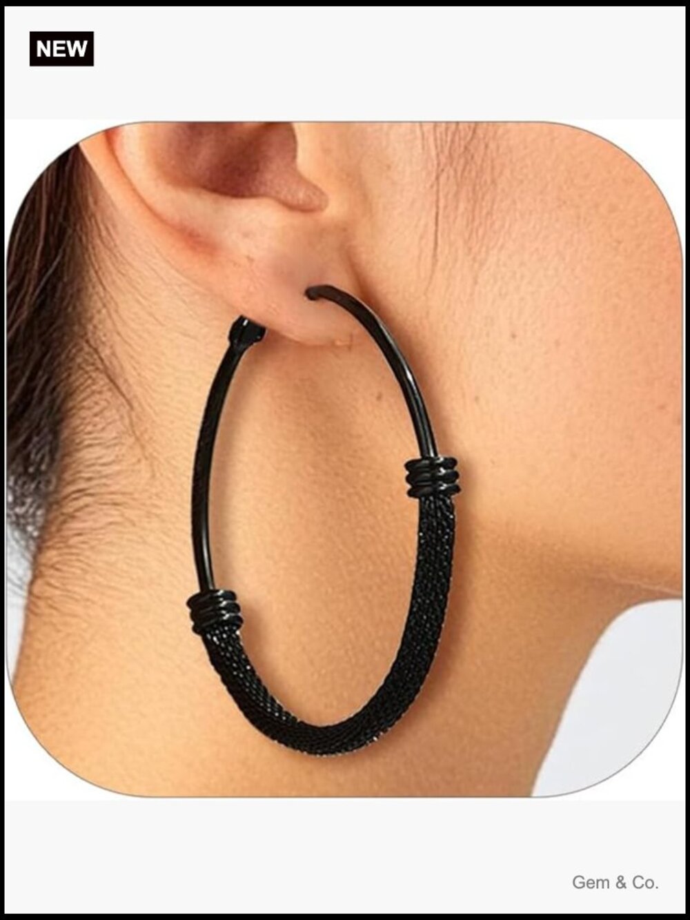 Chunky Hoop Earrings 60mm Hypoallergenic Stainless Steel